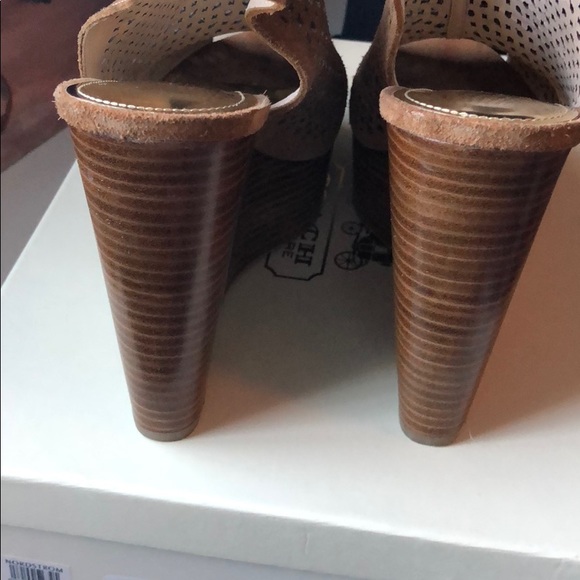 Coach Suede and Wooden Wedges - Picture 5 of 5